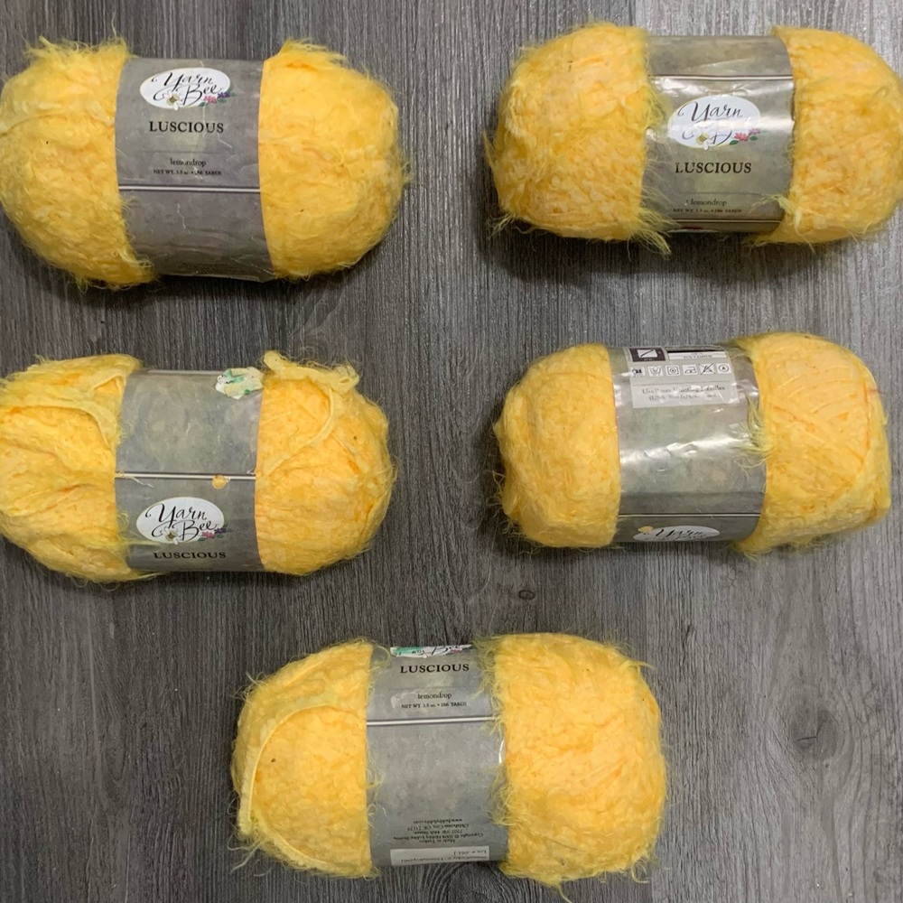 Yarn Bee Luscious Yarn- Lemondrop- 5 Skeins available